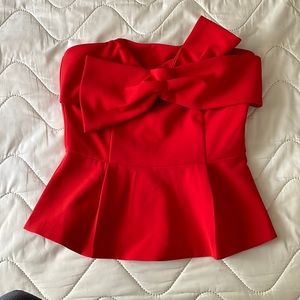 Anthropologie red peplum top.